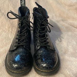 Dr. Martens black sparkle boots.  Kids Size 4 big